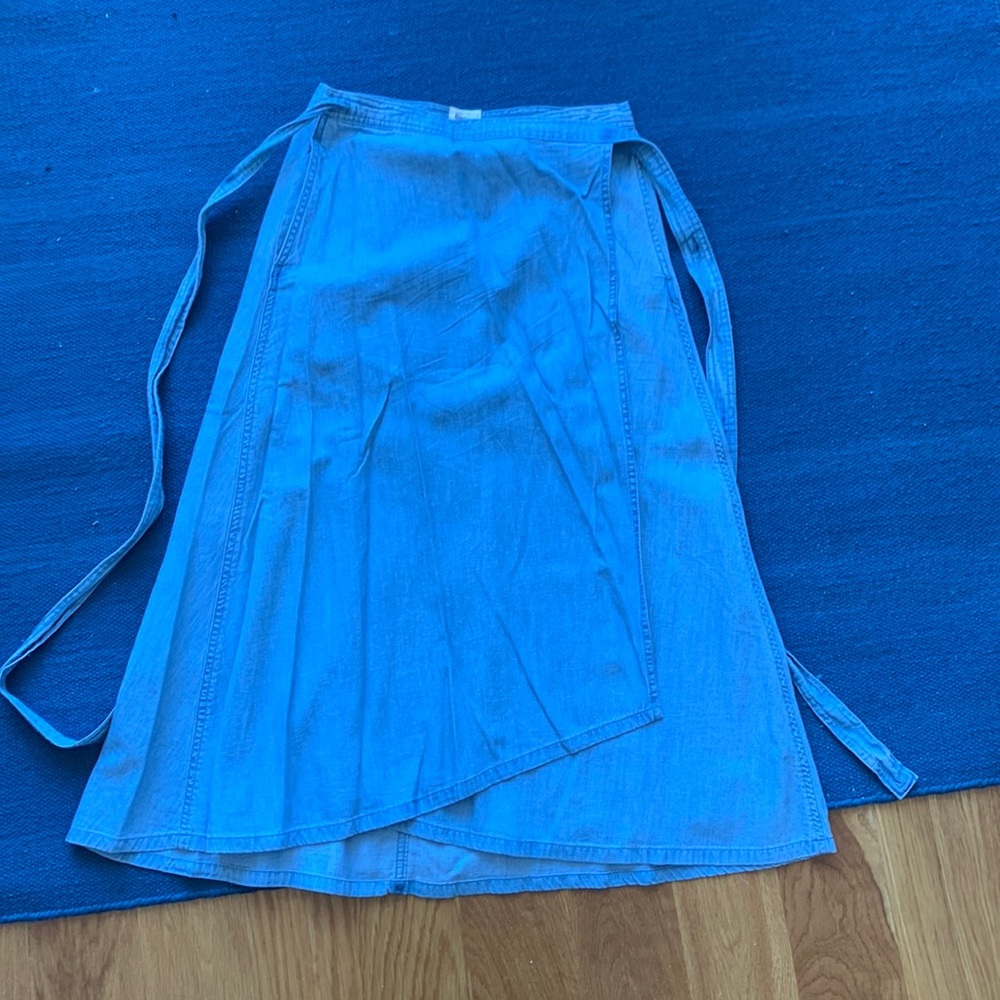 Denim wrap skirt